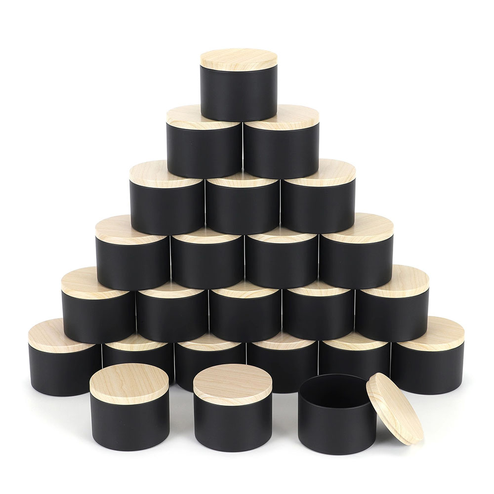 Frascos de vela pretos de 4 on - Black Tin Candle avaliação e preço