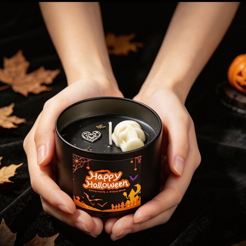 Decoração de Halloween para o  - Black Tin Candle avaliação e preço