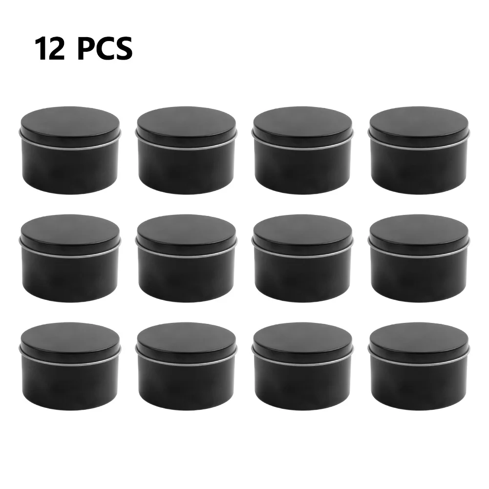 12/24 pçs caixa de lata de met - Black Tin Candle avaliação e preço