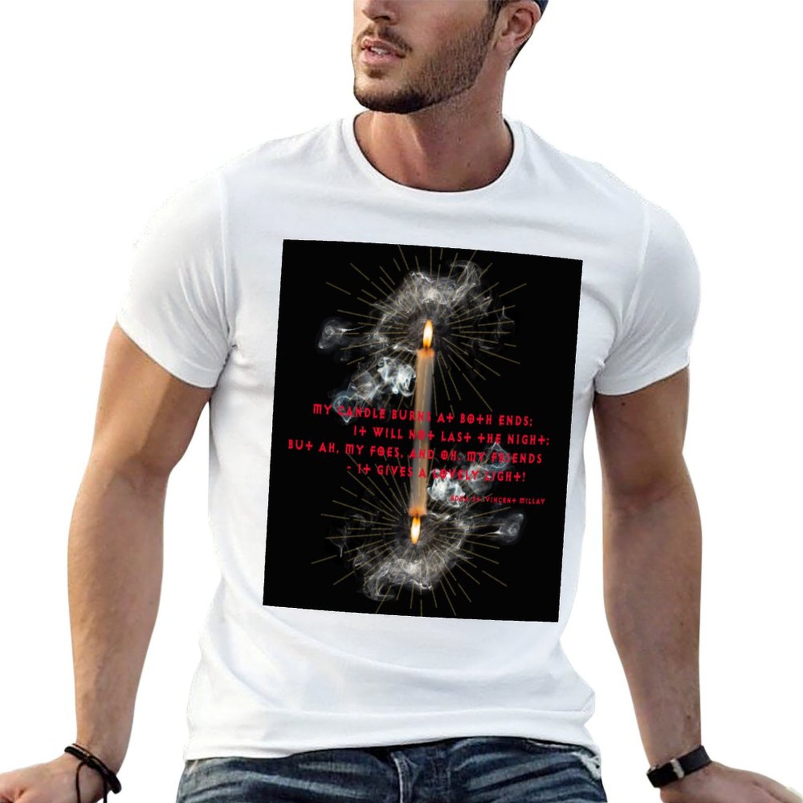 Camiseta Burning The Candle At - Black Tin Candle avaliação e preço