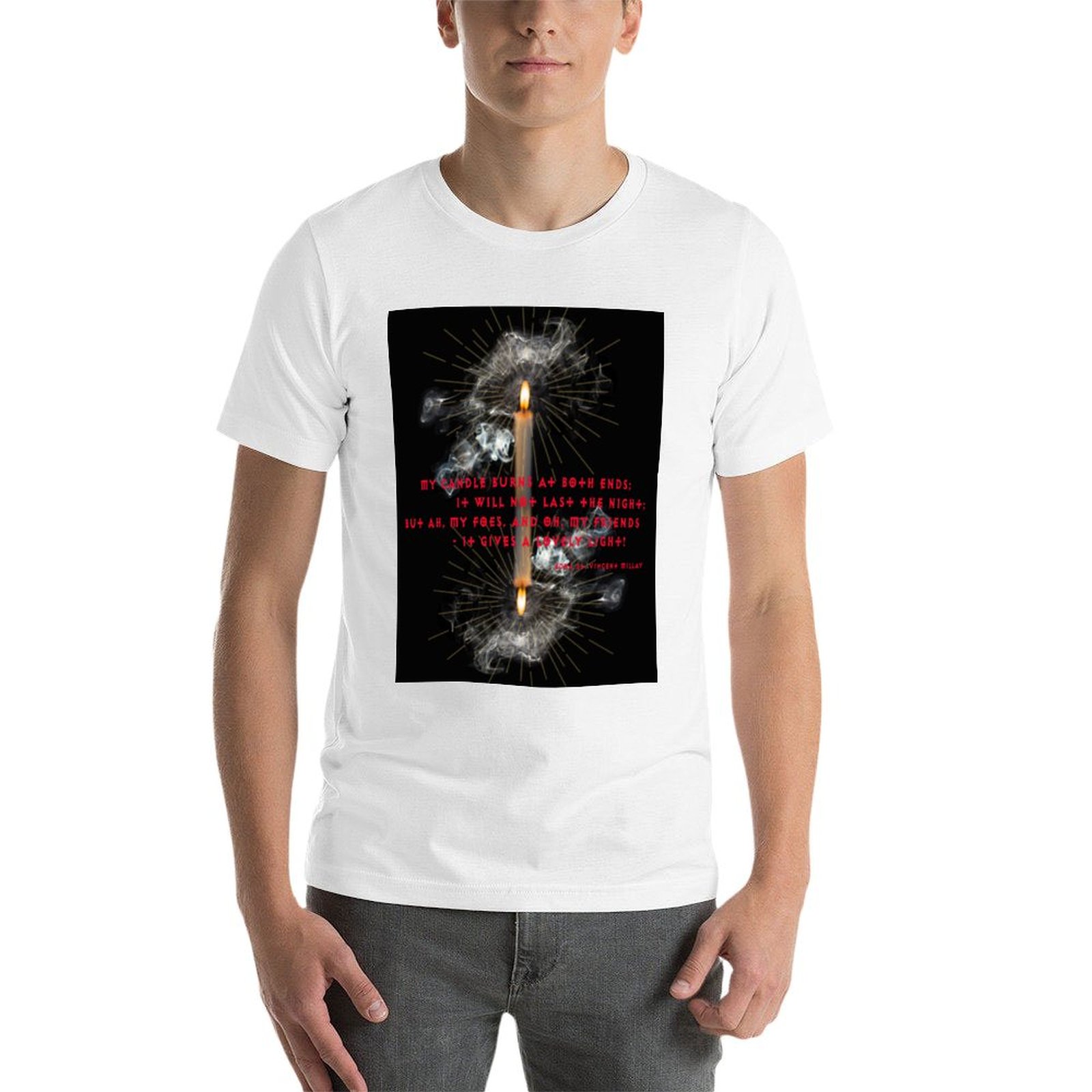 Camiseta Burning The Candle At - Black Tin Candle avaliação e preço