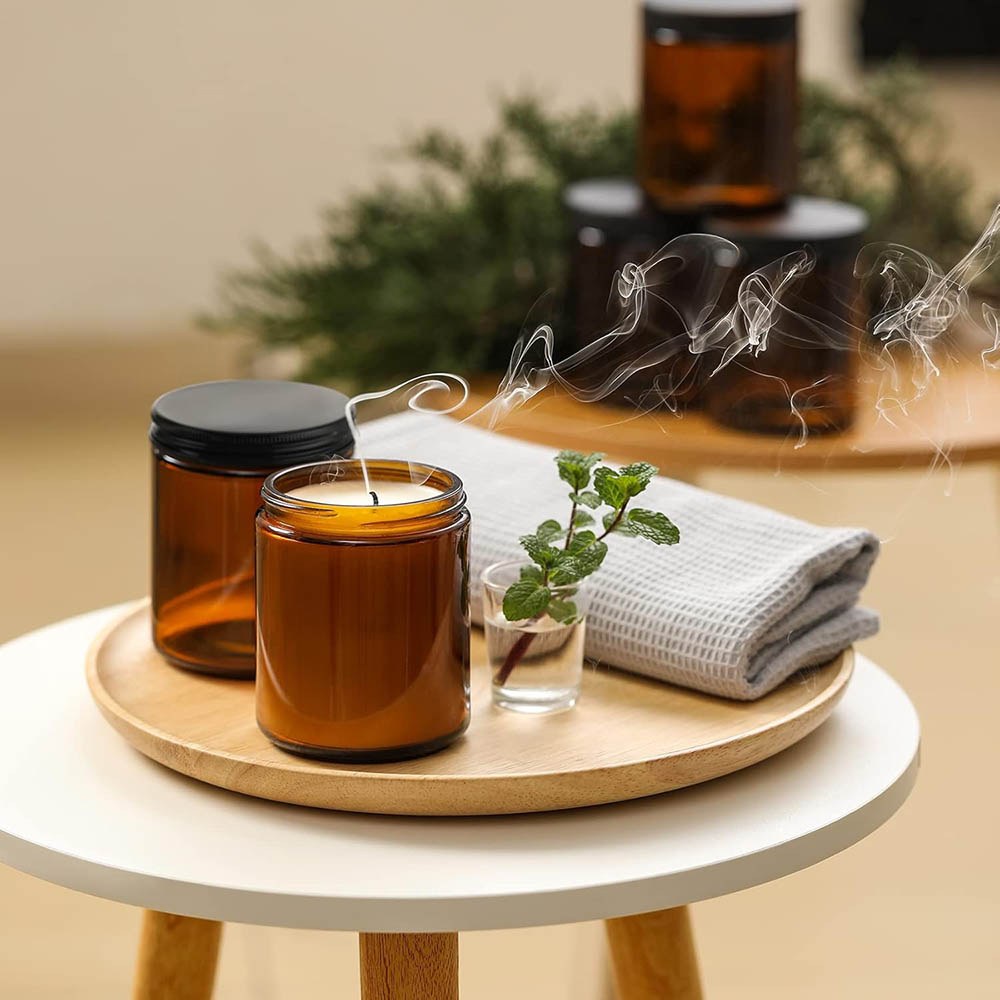 Frascos de Vidro Âmbar de 8oz  - Black Tin Candle avaliação e preço