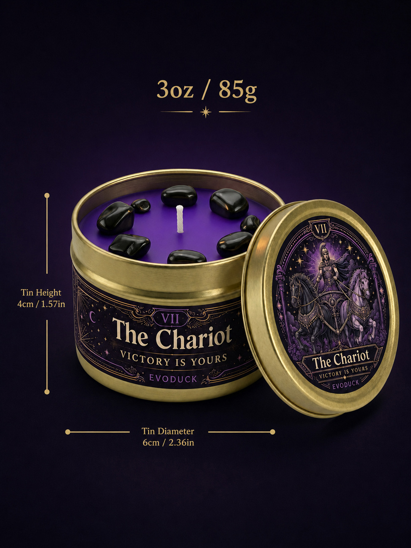 EVODUCK A Vela de Tarô A Carro - Black Tin Candle avaliação e preço