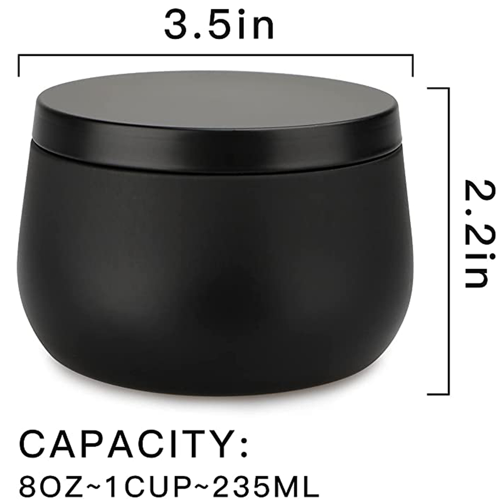12pçs 8oz frascos de vela de m - Black Tin Candle avaliação e preço