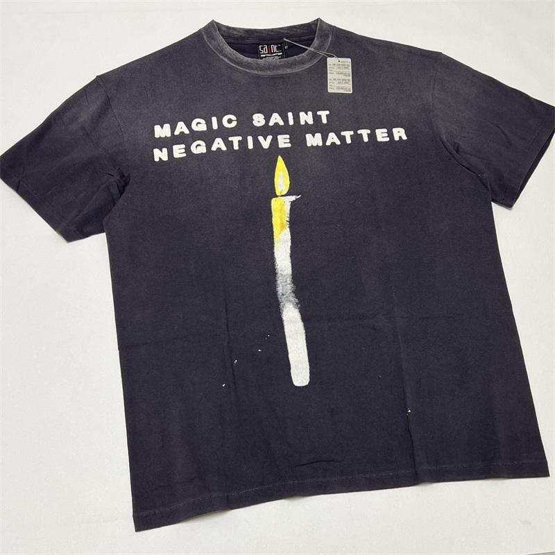 Camiseta Preta Lavada SAINT MI - Black Tin Candle avaliação e preço